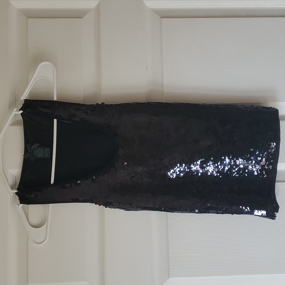 Black Sequin Tank Top